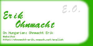 erik ohnmacht business card